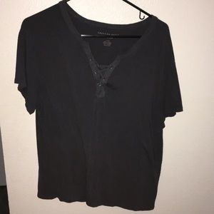 Soft Grey tie up American Eagle Shirt